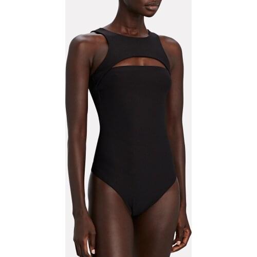 Autumn New Women Sexy Party Black O Neck Hollow Out Sleeveless Bodysuits 2020 High Street Celebrity Party Wear Bodysuit