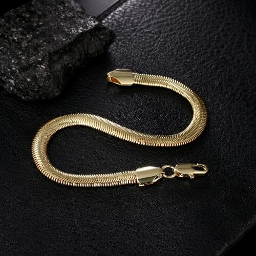 Wholesale New 18K gold 6MM soft snake bone Chain 925 sterling silver Bracelets for Women men Fashion Party Gifts fine Jewelry