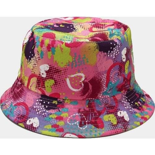 1 Pc Men Women Summer Tropical Leaves Print Bucket Hat Outdoor Vacation Wide Brim Sunscreen Hip Hop Foldable Cotton Panama Fishe