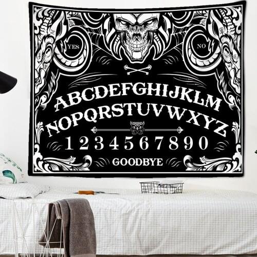 Psychedelic Wolf Tapestry Wall Hanging Dark Bohemian Tapiz Witchcraft Hippie Art Tarot Bedroom Home Decor