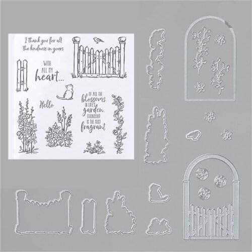 T84E Text Border Seal Stamp with Cutting Dies Stencil DIY Scrapbooking Embossing Photo Album Decor Paper Card