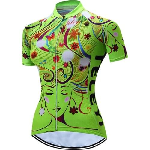 Teleyi Summer Leisure Womens Cycling Clothing mtb Bike Jersey Shirts Ropa Ciclismo Breathable Cycling Jersey Maillot Ciclismo
