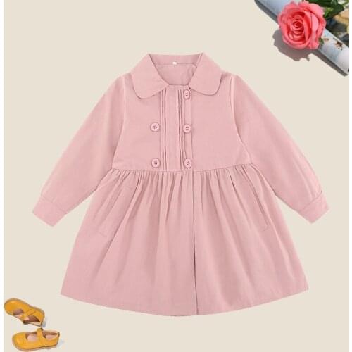 Spring & Autumn Solid Coat for Kids Long Sleeve Girls Windbreaker for Teens Fashion Children Outerwear for 6 8 10 12 14 Years