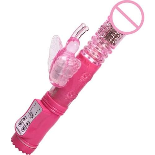 Rotating Vibrator Butterfly Thrusting Rabbit Clitoris Stimulator G Spot Dildo Vibrator Sex Toys For Woman Adut Products