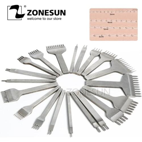 ZONESUN DIY Tool White Steel Diamond Stitching Chisel Tool Hole Size 1.5mm,distance between the holes 4mm