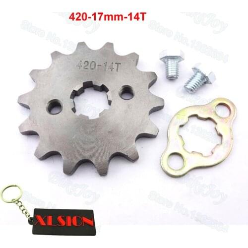 420 14 T Tooth 17mm ID Front Engine Sprocket for 50cc 70cc 110cc Dirt Pit Bike ATV Quad Go Kart Motor Moped Scooter Motorcycle