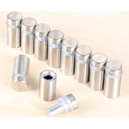 10Pcs 12x25mmAdvertisement Standoffs Bolts Mount Stainless Steel Advertising Screws Decorative Mirror Glass Nail Fastener