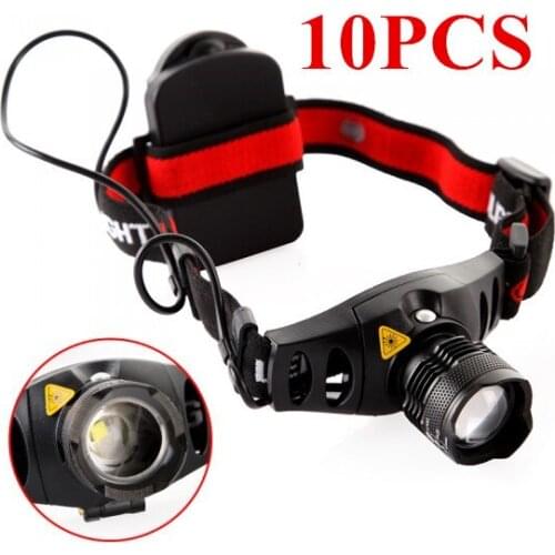10PCS Q5 1200 Lumen LED Head Flashlight Head Lamp Flash Light Camping Headlight Lighting Torch Spotlight For Hunting For AAA