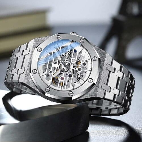 2021 Fashion Mens Mechanical Watch Luxury Automatic Watches Stainless Steel Sapphire Waterproof Business Wristwatch Clock Man