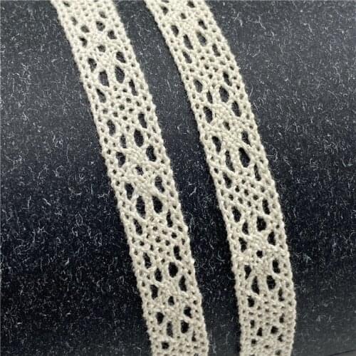3Yards/lot 10mm Apparel Sewing Fabric Ivory Cream Trim Cotton Crocheted Lace Fabric Ribbon Handmade Accessori #01