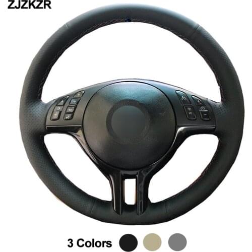 Car Auto Steering-Wheel Cover For BMW 3 Series E46 2000 - 2005 5 Series E39 2000 - 2003 E53 X5 1999 Braid Volante 2001 2002 2004