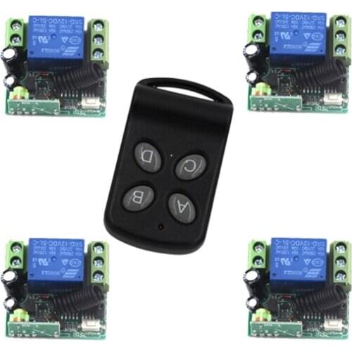 DC 12V 10A Learning Code Wireless Remote Control Switch with 4-Key Butterfly Controller 315MHz for Electric Door Lock SKU: 5554