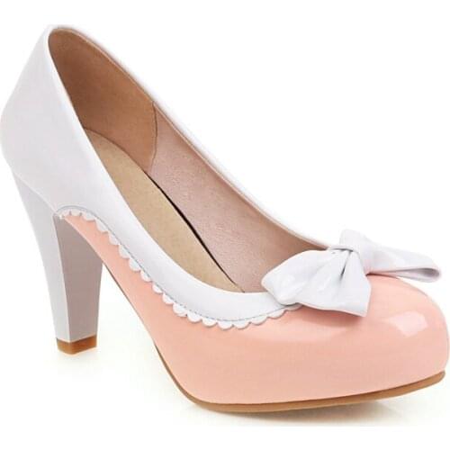 Big Size Sweet color matching high heels ladies high heels women shoes woman pumps
