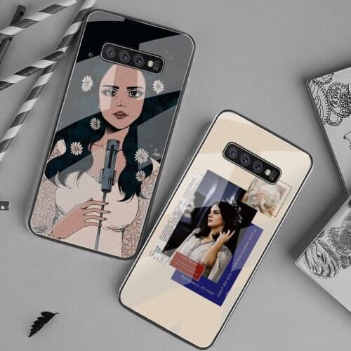 Aesthetic lana del rey beautiful girl Bling Phone Case Tempered Glass For Samsung S20 Plus S7 S8 S9 S10 Plus Note 8 9 10 Plus