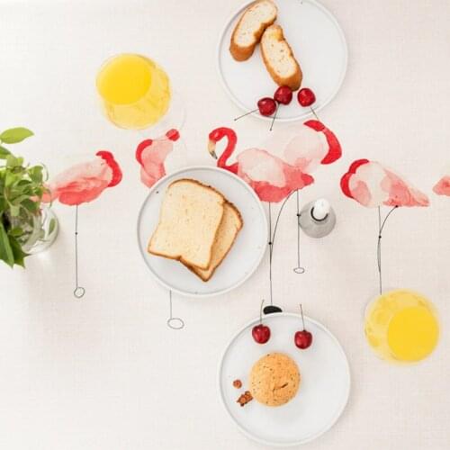 Cotton and linen tablecloth dining table covers thick dressing flamingo table desk cloth home kitchen banquet party decoration