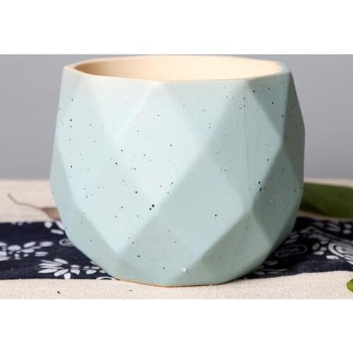 Ceramic Plant Pot Round Plants Succulent Pots Container Bonsai Garden Pots With Drainage Hole 6 Colors Green Blue Yellow Purple