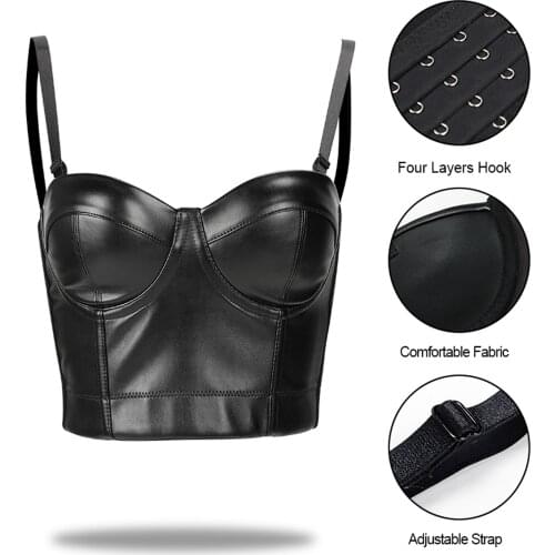 Leather corset Waist Trainer womens lingerie gothic style steampunk bustier push up bra corset for weight loss lace underwear