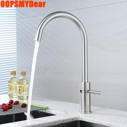 Kitchen Faucet Sink Hot Cold Mixer Tap Stainless Steel 360 Degree Rotation Grifo Brush Nickel Black Kraan Torneira Da Cozinha