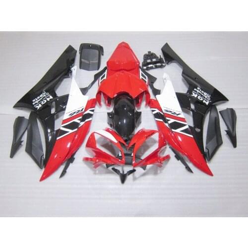 Injection molding top selling fairing kit for Yamaha YZF R6 06 07 red white black fairings set YZFR6 2006 2007 FS09