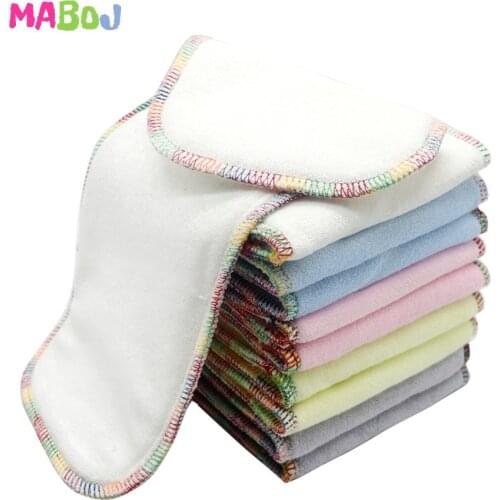 MABOJ 10pcs Baby Diaper Insert Bamboo Terry Eco Friendly Nappy Ecologica Reusable Diapers OS Cover Pocket Inserts Washable Bebe