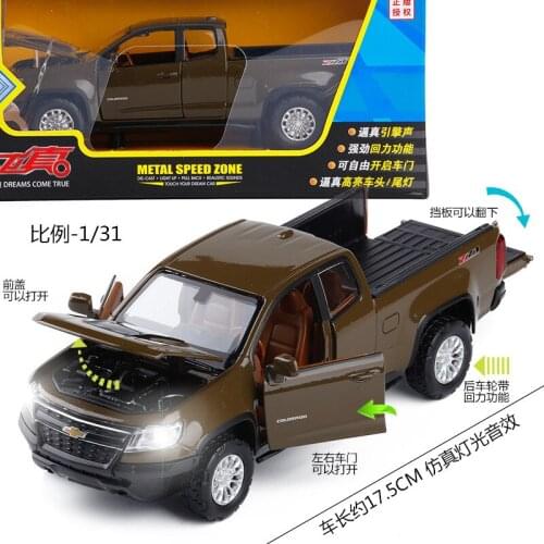 1:32 high simulation Chevrolet Culude pickup truck alloy car model sound and light toys for children gifts