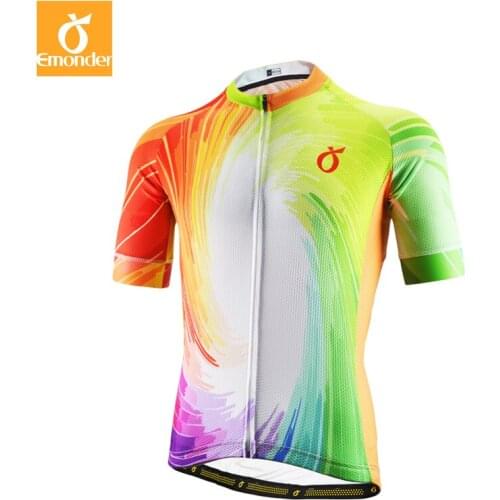 EMONDER 2021 Mens Tour France MTB Road Bike Cycling Jersey Jersey Breathable Downhill Bicycle Clothing Racing Shirt Ciclismo