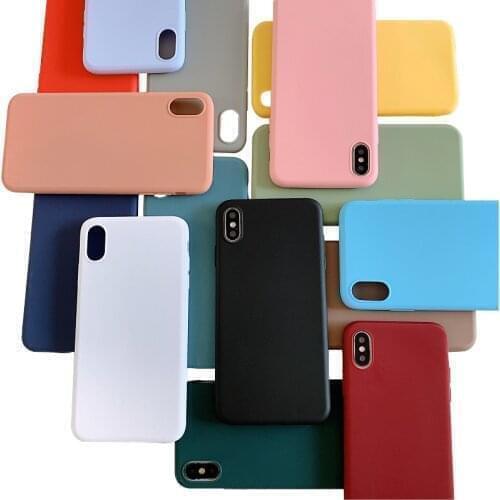 Candy Color Silicone Soft Case For iPhone 12 11 SE XR XS X 8 7 6 6S Plus Pro Max Cover Soft Back Phone Cover