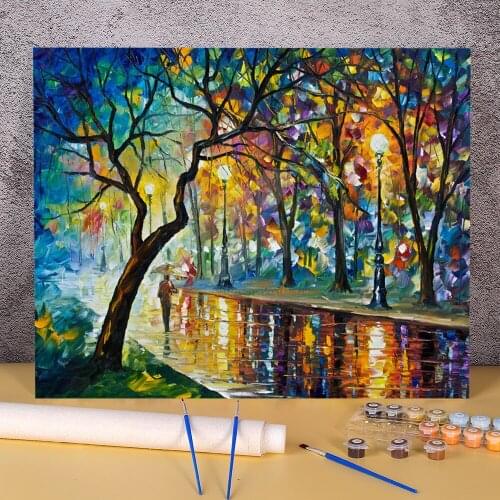 Oil Painting Style Paint By Numbers Package Oil Paints 50*70 Painting On Canvas Home Decor Adults Drawing