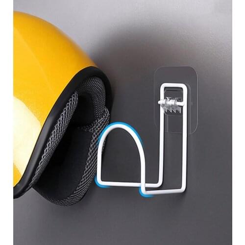 Wall Mounted Helmet Holder Display Stand Hanger Support Rack Punch-free Wall-mounted Storage Rack for Helmet Coats Hats Caps