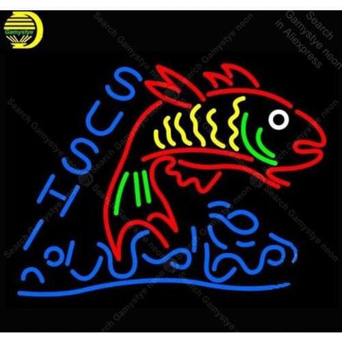 Neon Sign for Sushi Food with Fish Neon Tube sign real glass handcraft Decor windows Neon light sign Letrero Trade mark Art Lamp