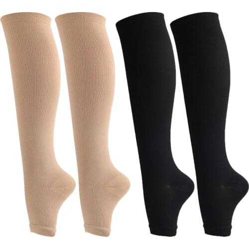 Unisex Leak-Proof Toe Compression Socks Multifunctional Breathable Sweat-Absorbent Nylon Stockings Sleep Elasticity Long Socks