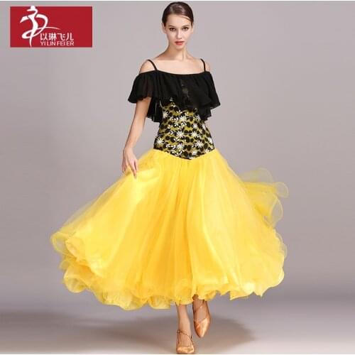 Newest design Ballroom Dance costumes Woman Modern Waltz Tango dress /standard dance clothes 1736