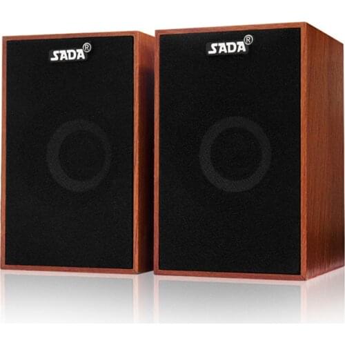 SADA V-160 USB Wired Mini Computer Speakers Bass Stereo Wooden PC Speaker for Laptop Desktop Smart Phone MP3 MP4 3.5mm AUX IN