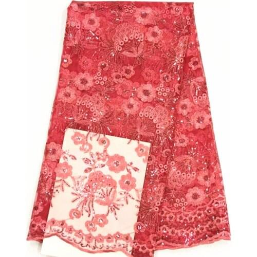 Sequin net lace fabric for dress african tulle lace high quality embroidery french lace with sequins