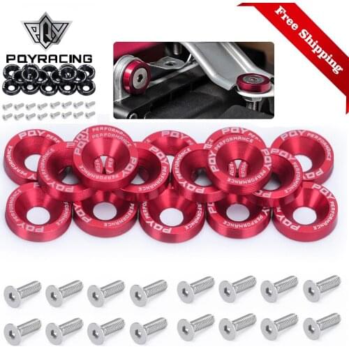 16PCS M6 Car Modified Hex Fasteners Fender Washer Bumper Engine Concave Screws Fender Washer License Plate Bolts Car styling