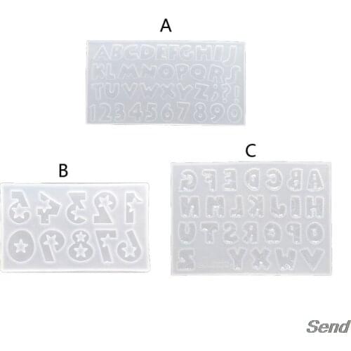Handmade Number Letters Resin Casting Mold Alphabet Letter Pendant UV Resin Silicone Mold Jewelry Making Tools Art Craft