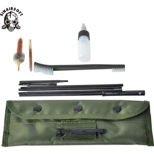SINAIRSOFT AR 15 AK 5.56mm M16 Portable Carbine Rifle Cleaning Kit With Flexible Rod Brushes Pouch Bottle SA5204