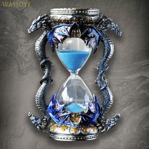 Norse Mythology Jormungand Metal Sand Clock 15 Minutes Dragon Style Timer Decoration Office Desktop Decoration X2166