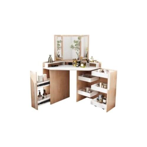 Nordic small apartment corner dressing table bedroom modern minimalist corner storage makeup table net red ins makeup table