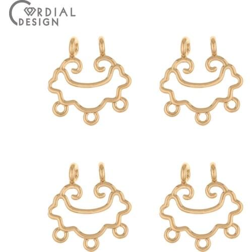 Cordial Design 100Pcs 13*14MM DIY Connectors/Earrings Accessories/Copper/Charms/Hand Made/Jewelry Findings & Components/Pendant
