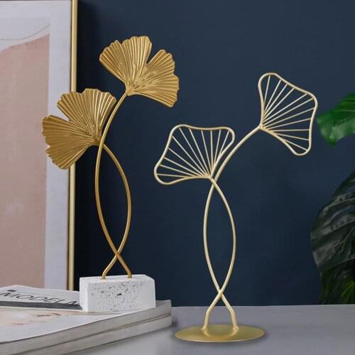 Nordic Modern Creative Metal Ornaments Ginkgo Banana Leaf Crafts Leaves Statue Wrought Iron Exquisite Home Decor Imitation Plant