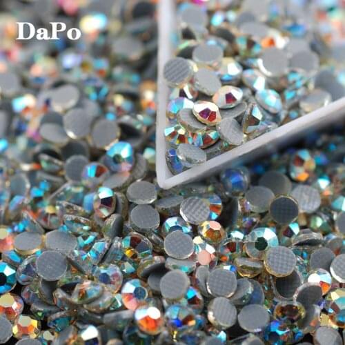 SS6-SS30 Crystal AB Clothing Art Hotfix Rhinestones Flatback Iron On Hot fix Glass DMC Jewelry DIY Decorative Accessories