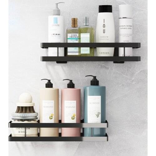 Bathroom Corner Container Bath Shower Caddy Organizer Wall Mounted Shampoo Rack No Drilling Iron Shelf Kitchen Accessories