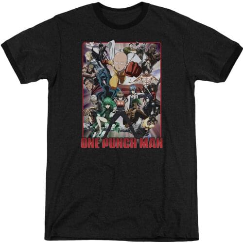 High Quality Casual Printing Tee One Punch Man Cast of Characters Licensed Adult Ringer T Shirt Summer T-shirt