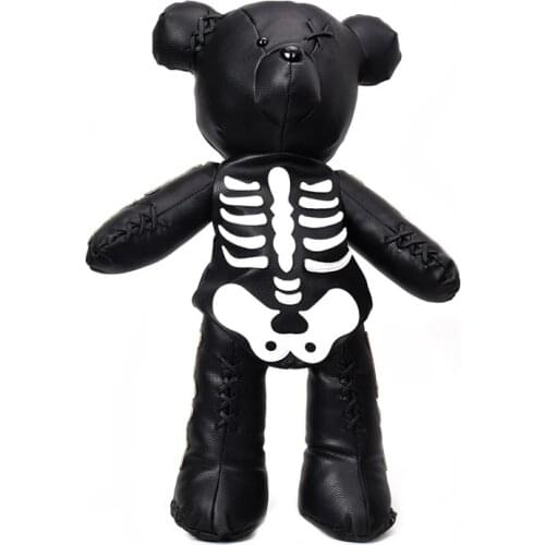 Funny bagpack Fashion Skeleton Bear women leather Backpack Punk Gothic School Bags Designer Backpacks for Adolescent Girls Gifts