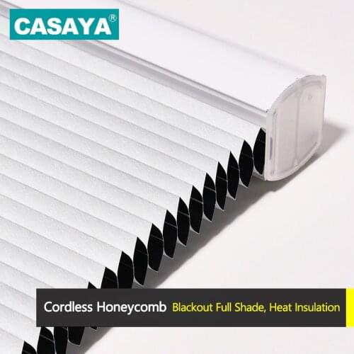 Customized Size Cordless Honeycomb Blinds Nonwoven Fabric Pull Push Control Semi and Full Blackout Cellular Shades