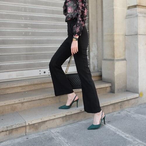 Size33-42 Suede Shoes Pointed Toe Asakuchi High Heels Hollow Back Strappy Sexy Womens Shoes Green/Red Classic Fashion HighHeels