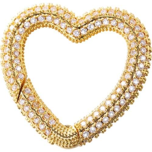 Heart Style High Quality Copper Steel Zircon Clasps Connectors for DIY Bracelet Necklace Jewelry Findings Making Accessories