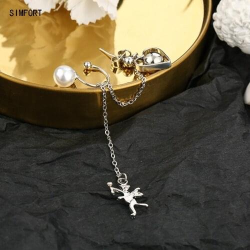 Womens925 Silver Pin Chain Love Tassel Ear Bone Clip Super Fai Fashion Elegant Simple Personality Alloy Decoration Jewelry Gift