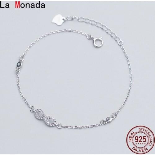 La Monada Trendy Eight Bracelets For Women Silver 925 Sterling Silver Minimalist Chain Fine Real Silver 925 Jewelry Bracelet